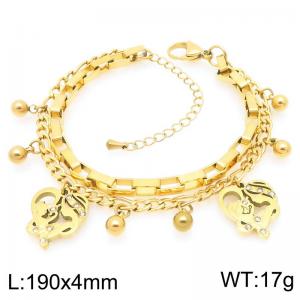 Bohemian Stainless Steel Stacked Gold Bracelet Mother's Day Gift - KB203684-Z