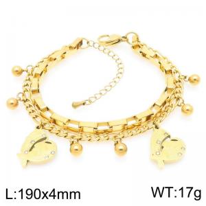 Italian Stainless Steel Stacked Gold Bracelet Mother's Day Gift - KB203685-Z