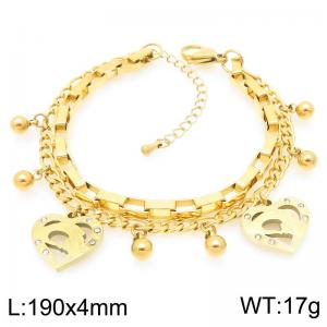 Geometric Stainless Steel Stacked Gold Bracelet Mother's Day Gift - KB203686-Z