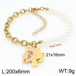 Kindred Pearls Stainless Steel and Gold Bracelet - KB203712-Z