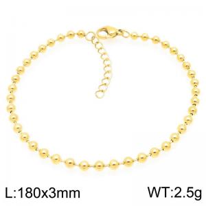 Stainless steel gold round bead bracelet - KB203715-Z