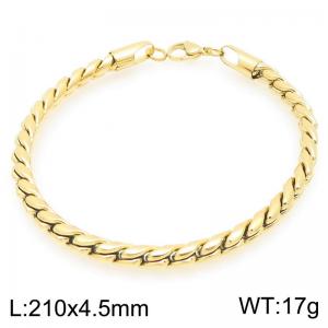 Stainless steel 210 × 4.5mm special chain lobster buckle men's temperament gold bracelet - KB203741-ZCG