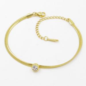 Stainless Steel Stone Bracelet - KB203770-SP