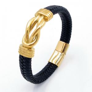 Stainless Steel Leather Bracelet - KB203990-CX