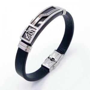 Stainless Steel Leather Bracelet - KB204021-JZ