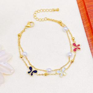 Stainless Steel Gold-plating Bracelet - KB204089-SXSJ