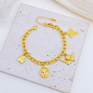 Stainless Steel Gold-plating Bracelet - KB204093-SXSJ