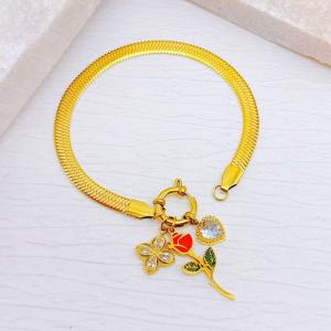 Stainless Steel Gold-plating Bracelet - KB204095-SXSJ