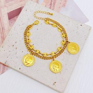 Stainless Steel Gold-plating Bracelet - KB204110-SXSJ