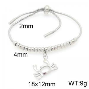 Fashionable ocean style crab pendant drawstring bracelet - KB204406-Z