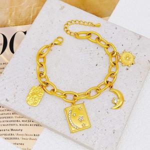 Stainless Steel Gold-plating Bracelet - KB204433-SXSJ