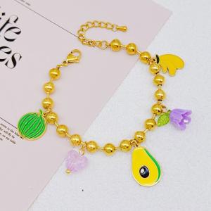Stainless Steel Gold-plating Bracelet - KB204434-SXSJ