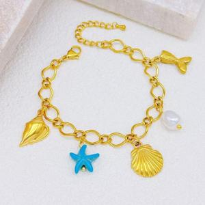 Stainless Steel Gold-plating Bracelet - KB204437-SXSJ