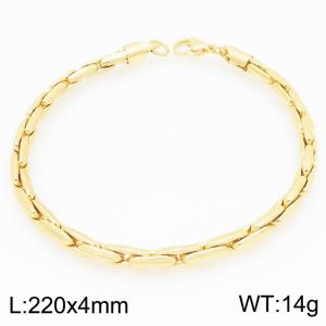 Fashionable and personalized stainless steel 220 × 4mm small rectangular splicing chain lobster buckle jewelry temperament gold bracelet - KB204710-ZJZL
