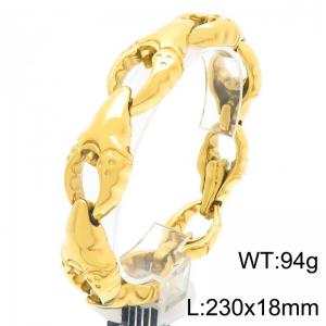 Punk style retro personality stainless steel creative three-dimensional scorpion pliers men's domineering gold bracelet - KB205187-KJX