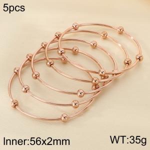 Stainless Steel Rose Gold-plating Bangle - KB205419-LO