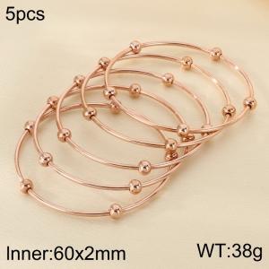 Stainless Steel Rose Gold-plating Bangle - KB205420-LO