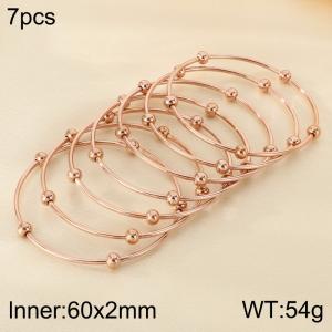 Stainless Steel Rose Gold-plating Bangle - KB205432-LO