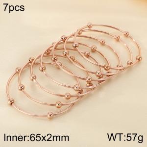 Stainless Steel Rose Gold-plating Bangle - KB205433-LO