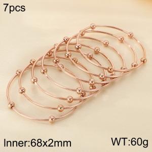Stainless Steel Rose Gold-plating Bangle - KB205434-LO