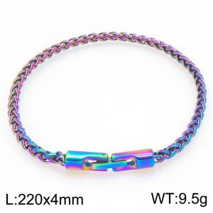 4mm Fashionable and personalized stainless steel colorful flower basket chain bracelet with round jewelry buckle - KB205479-KFC