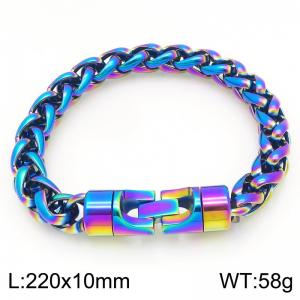 Fashionable and personalized stainless steel color 10mm flower basket chain bracelet with round rotatable jewelry buckle - KB205497-KFC