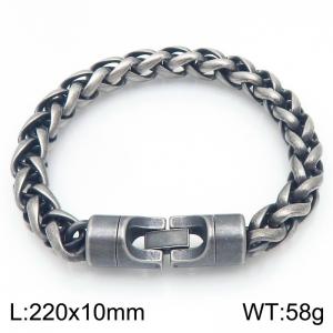 Fashionable and personalized stainless steel retro color 10mm flower basket chain bracelet with round rotatable jewelry buckle - KB205499-KFC