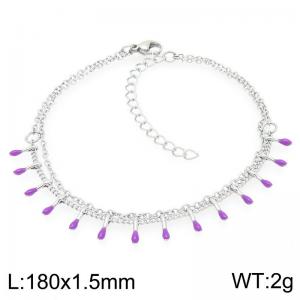 Fashionable and personalized colored adhesive matchstick chain stainless steel bracelet - KB205559-Z