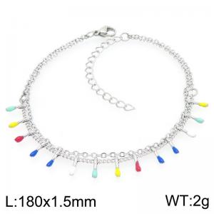 Fashionable and personalized colored adhesive matchstick chain stainless steel bracelet - KB205561-Z