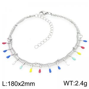 Fashionable and personalized colored adhesive matchstick chain stainless steel bracelet - KB205570-Z