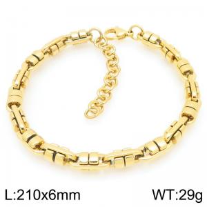 Fashionable and personalized stainless steel 210 × 6mm special chain lobster buckle temperament gold bracelet - KB205911-ZGC