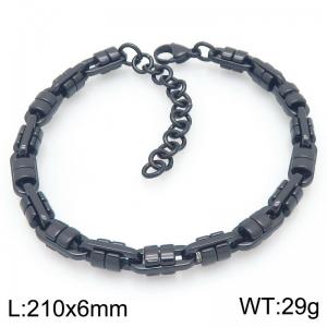 Fashionable and personalized stainless steel 210 × 6mm special chain lobster buckle temperament black bracelet - KB205913-ZGC