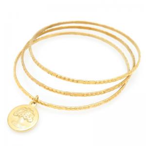 Stainless Steel Gold-plating Bangle - KB205974-TLA