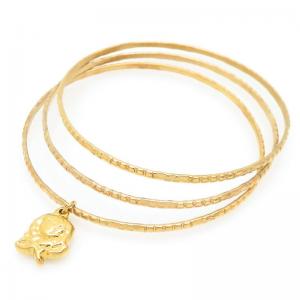 Stainless Steel Gold-plating Bangle - KB205975-TLA