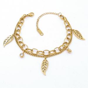 Stainless Steel Gold-plating Bracelet - KB205995-AQ