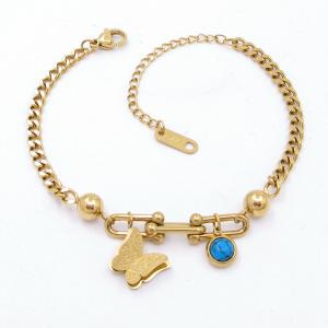 Stainless Steel Gold-plating Bracelet - KB205996-AQ