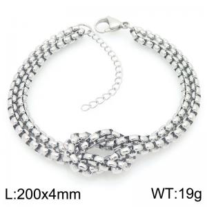 Rope Knot Square Pearl Chain Bracelet Stainless Steel Trend Jewelry - KB206179-Z