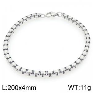 Stainless Steel Square Pearl Bracelet Lobster Clasp Trend Jewelry - KB206192-Z