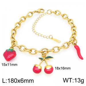 Fashionable ins Feng Shui Fruit Wind Multi accessory Stainless Steel Bracelet - KB206213-Z