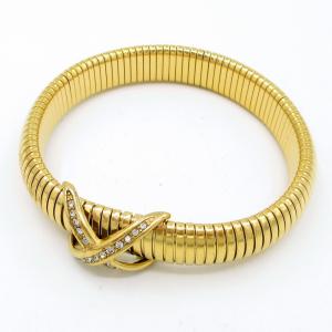 Stainless Steel Gold-plating Bangle - KB206391-SP