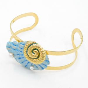 Stainless Steel Gold-plating Bangle - KB206406-SP
