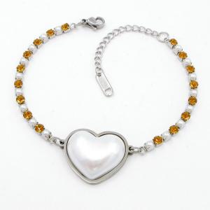 Stainless Steel Stone Bracelet - KB206424-SP