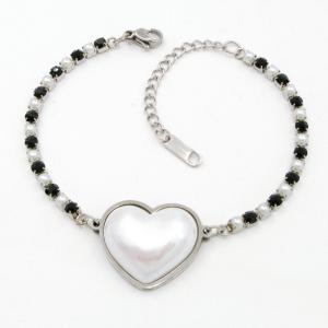 Stainless Steel Stone Bracelet - KB206426-SP