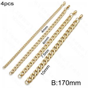 Stainless Steel Gold-plating Bracelet - KB206436-Z
