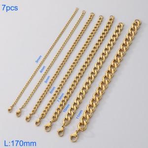 Stainless Steel Gold-plating Bracelet - KB206442-Z