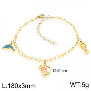 Stainless steel candy chain hanging ocean series pendant temperament gold bracelet - KB206669-Z