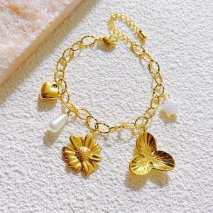 Stainless Steel Gold-plating Bracelet - KB206893-SXSJ