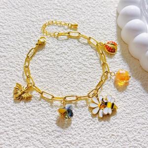 Stainless Steel Gold-plating Bracelet - KB206896-SXSJ