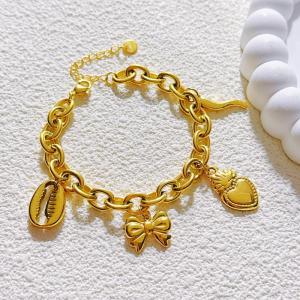 Stainless Steel Gold-plating Bracelet - KB206902-SXSJ
