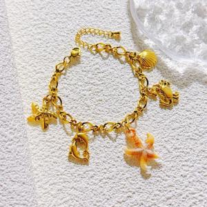 Stainless Steel Gold-plating Bracelet - KB206905-SXSJ